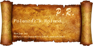 Poleszák Roland névjegykártya